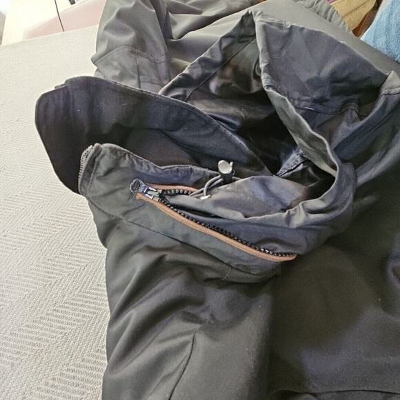 Chaps Heavy Coat Men's XL Navy Full Zip Stow-Away Hoodie Fleece Lined Drawstring - Picture 13 of 16